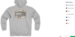 Men's hoodie example with color options