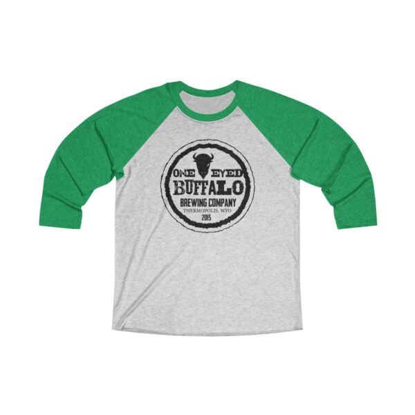 One Eyed Buffalo Brewing Unisex Tri-Blend ¾ Sleeve Raglan Baseball T Shirt - Image 4