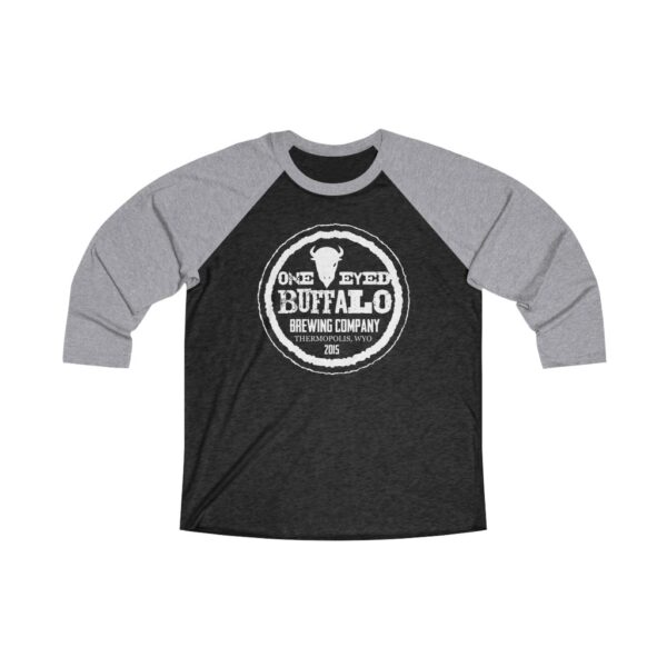 One Eyed Buffalo Brewing Unisex Tri-Blend ¾ Sleeve Raglan Baseball T Shirt - Image 5