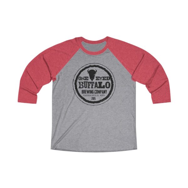 One Eyed Buffalo Brewing Unisex Tri-Blend ¾ Sleeve Raglan Baseball T Shirt - Image 7