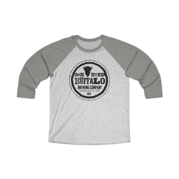 One Eyed Buffalo Brewing Unisex Tri-Blend ¾ Sleeve Raglan Baseball T Shirt - Image 3