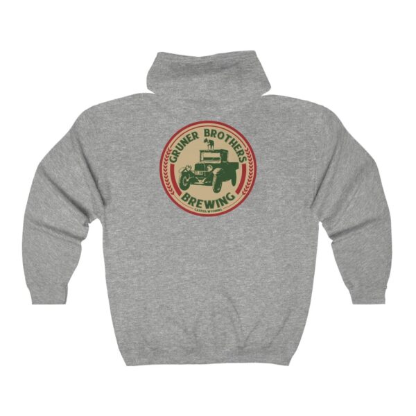 Gruner Brother Brewing Men's Zip Hooded Sweatshirt - Image 2