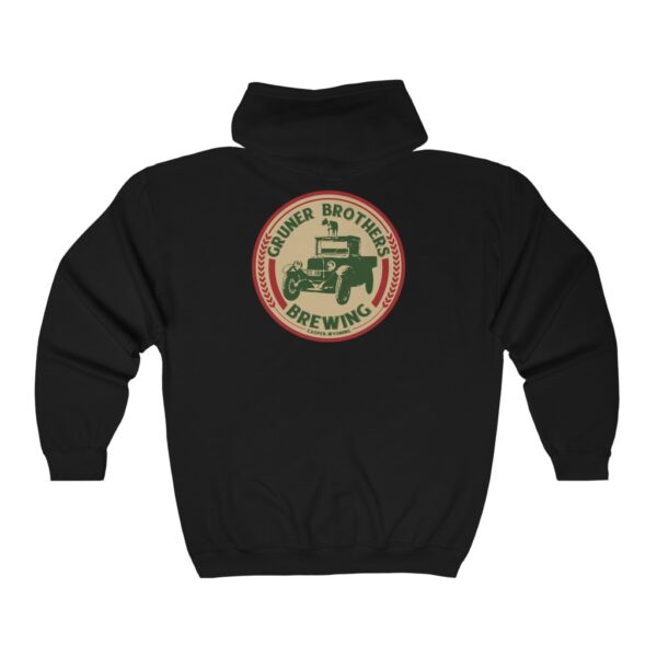 Gruner Brother Brewing Men's Zip Hooded Sweatshirt - Image 4