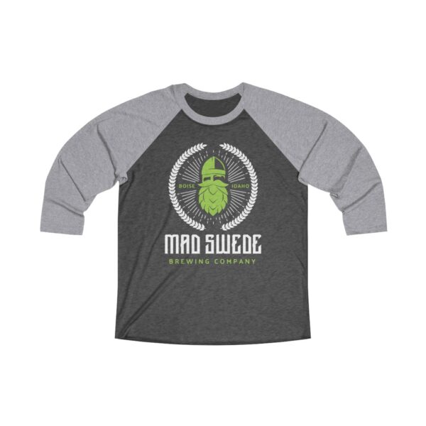 Mad Swede Brewing Tri-Blend ¾ Sleeve Raglan Baseball T Shirt