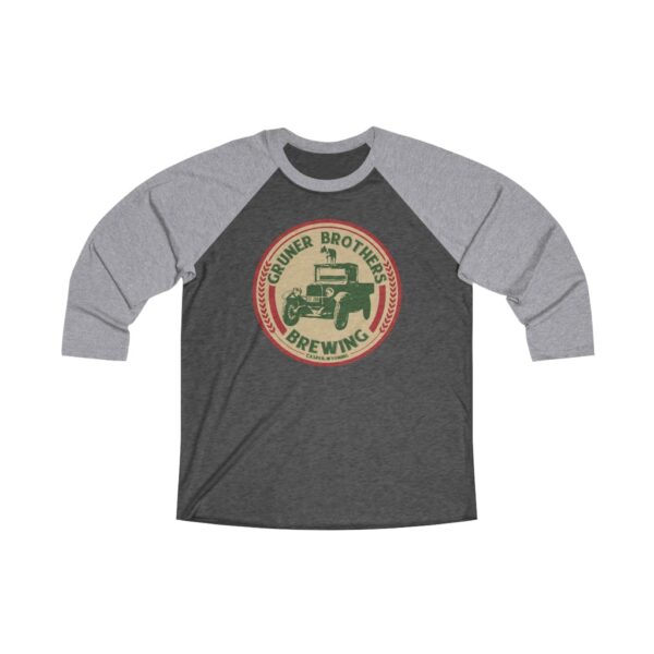 Gruner Brothers Brewing Unisex Tri-Blend ¾ Sleeve Raglan Baseball T Shirt
