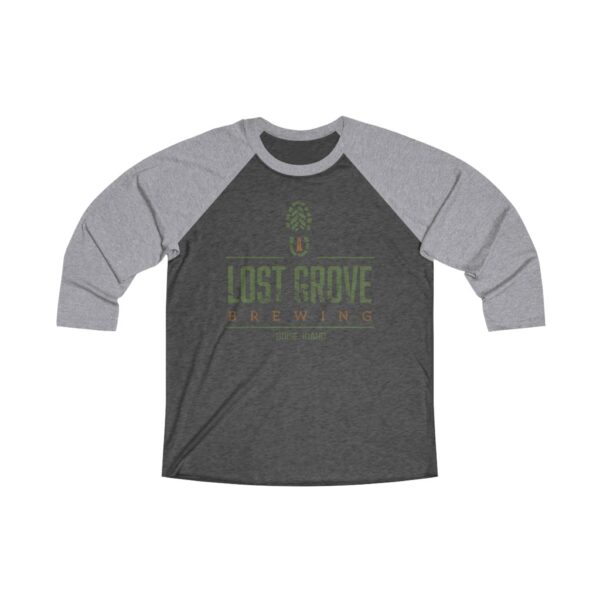 Lost Grove Brewing Logo Unisex Tri-Blend ¾ Sleeve Raglan Baseball T Shirt - Image 2