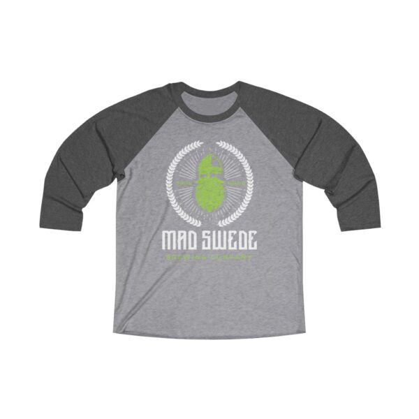 Mad Swede Brewing Tri-Blend ¾ Sleeve Raglan Baseball T Shirt - Image 2