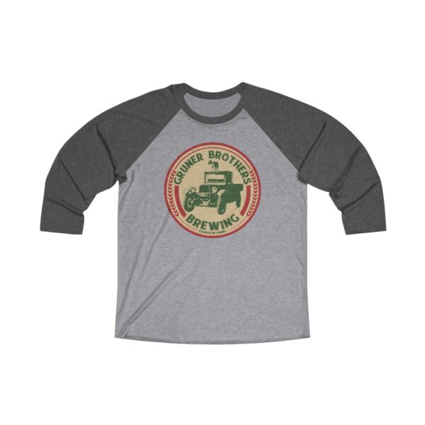 Gruner Brothers Brewing Unisex Tri-Blend ¾ Sleeve Raglan Baseball T Shirt