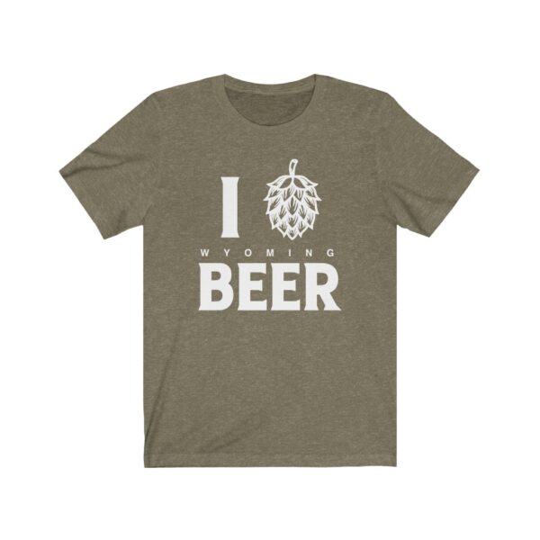 I Love (Hop) Wyoming Beer Unisex T-Shirt for Wyoming Craft Brewers Guild - Image 3