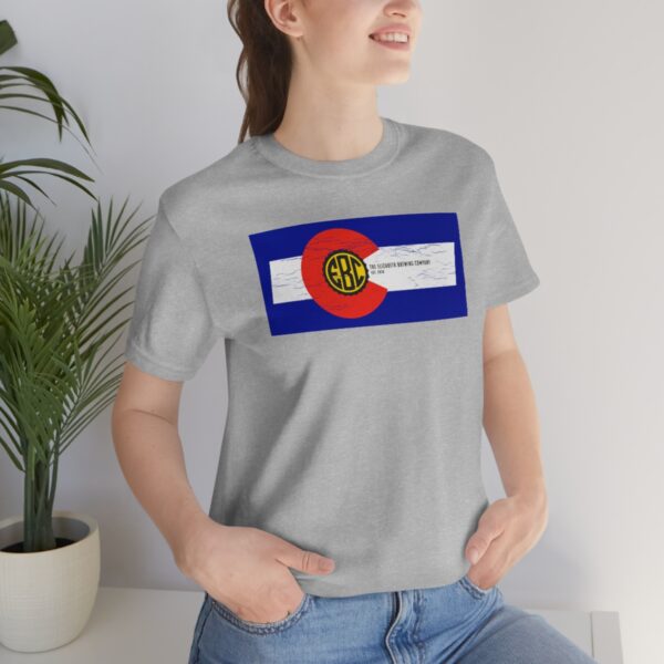 Elizabeth Brewing Company Colorado Flag Unisex Jersey Short Sleeve Tee - Image 6