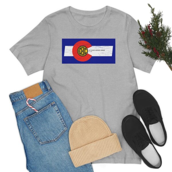 Elizabeth Brewing Company Colorado Flag Unisex Jersey Short Sleeve Tee - Image 7