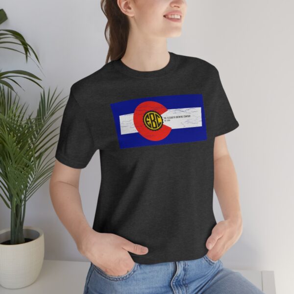 Elizabeth Brewing Company Colorado Flag Unisex Jersey Short Sleeve Tee - Image 46