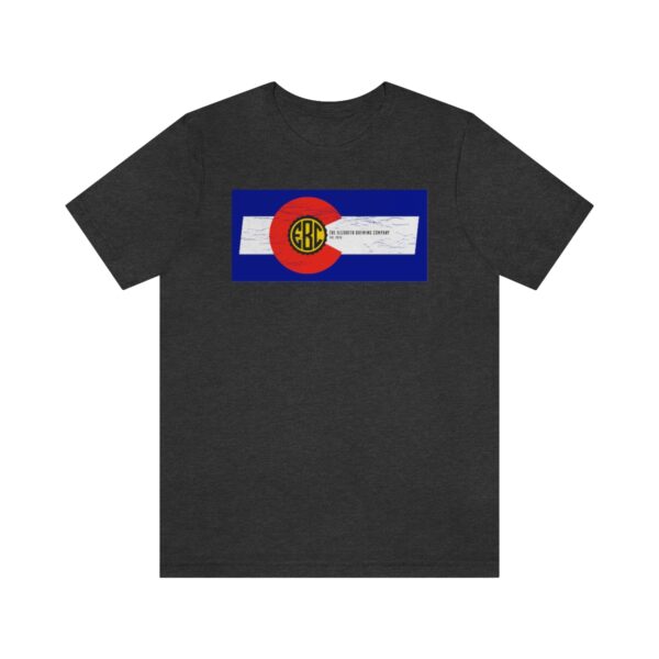 Elizabeth Brewing Company Colorado Flag Unisex Jersey Short Sleeve Tee - Image 41