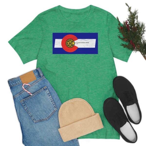 Elizabeth Brewing Company Colorado Flag Unisex Jersey Short Sleeve Tee - Image 39