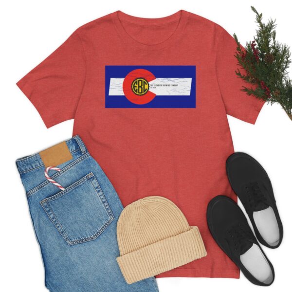 Elizabeth Brewing Company Colorado Flag Unisex Jersey Short Sleeve Tee - Image 55