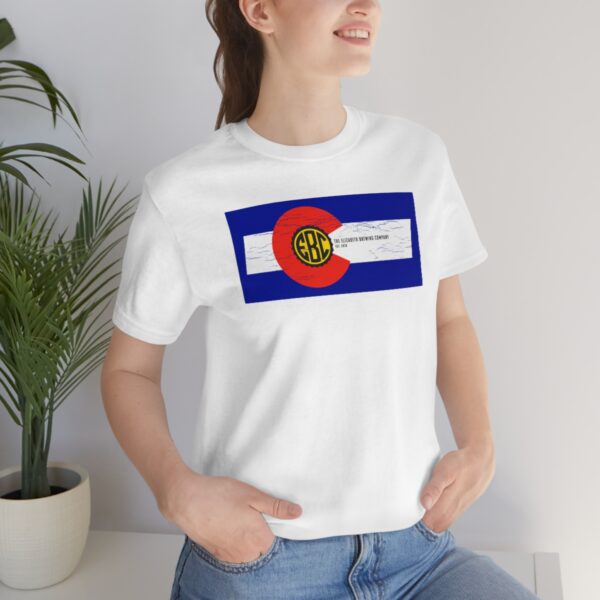 Elizabeth Brewing Company Colorado Flag Unisex Jersey Short Sleeve Tee - Image 14