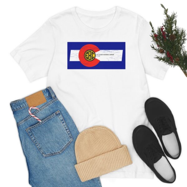 Elizabeth Brewing Company Colorado Flag Unisex Jersey Short Sleeve Tee - Image 15