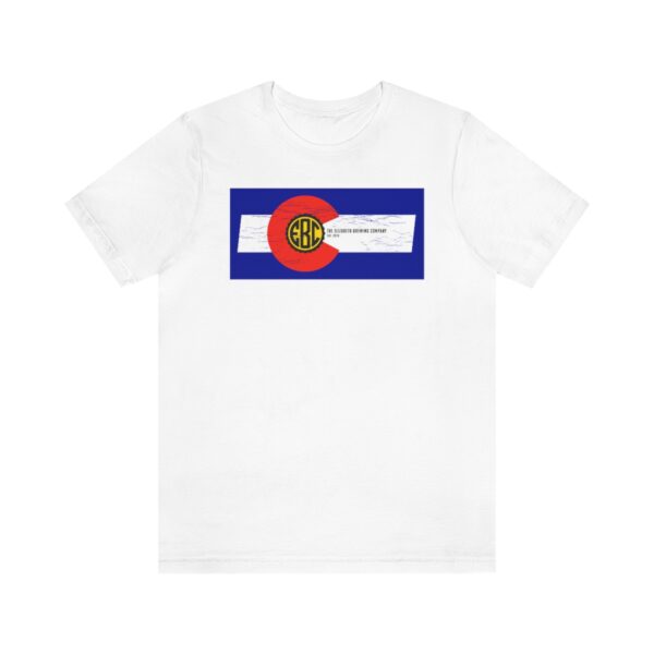 Elizabeth Brewing Company Colorado Flag Unisex Jersey Short Sleeve Tee - Image 9