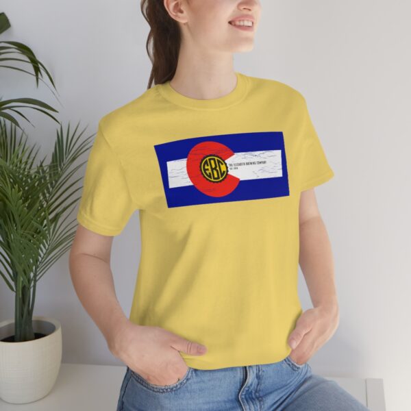Elizabeth Brewing Company Colorado Flag Unisex Jersey Short Sleeve Tee - Image 30