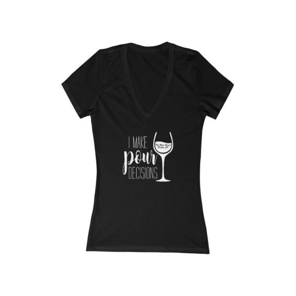 The Wine Barrel Pour Decisions Women's Jersey Short Sleeve Deep V-Neck Tee - Image 3