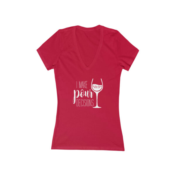 The Wine Barrel Pour Decisions Women's Jersey Short Sleeve Deep V-Neck Tee - Image 9