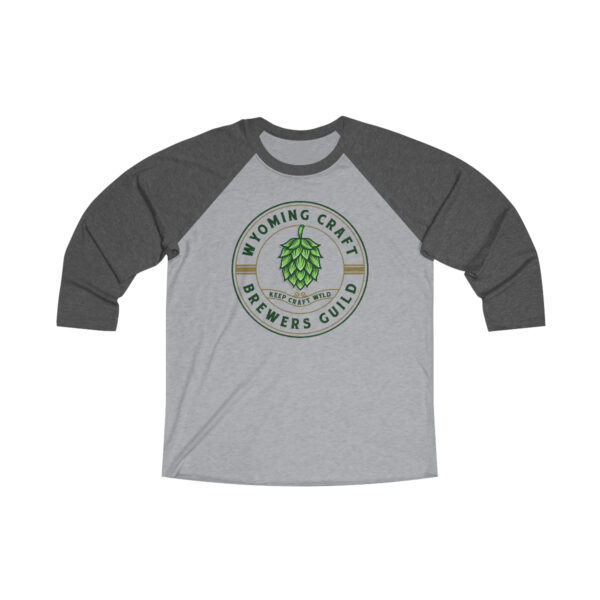 Wyoming Craft Brewers Guild Logo Unisex Tri-Blend ¾ Sleeve Raglan Baseball T Shirt